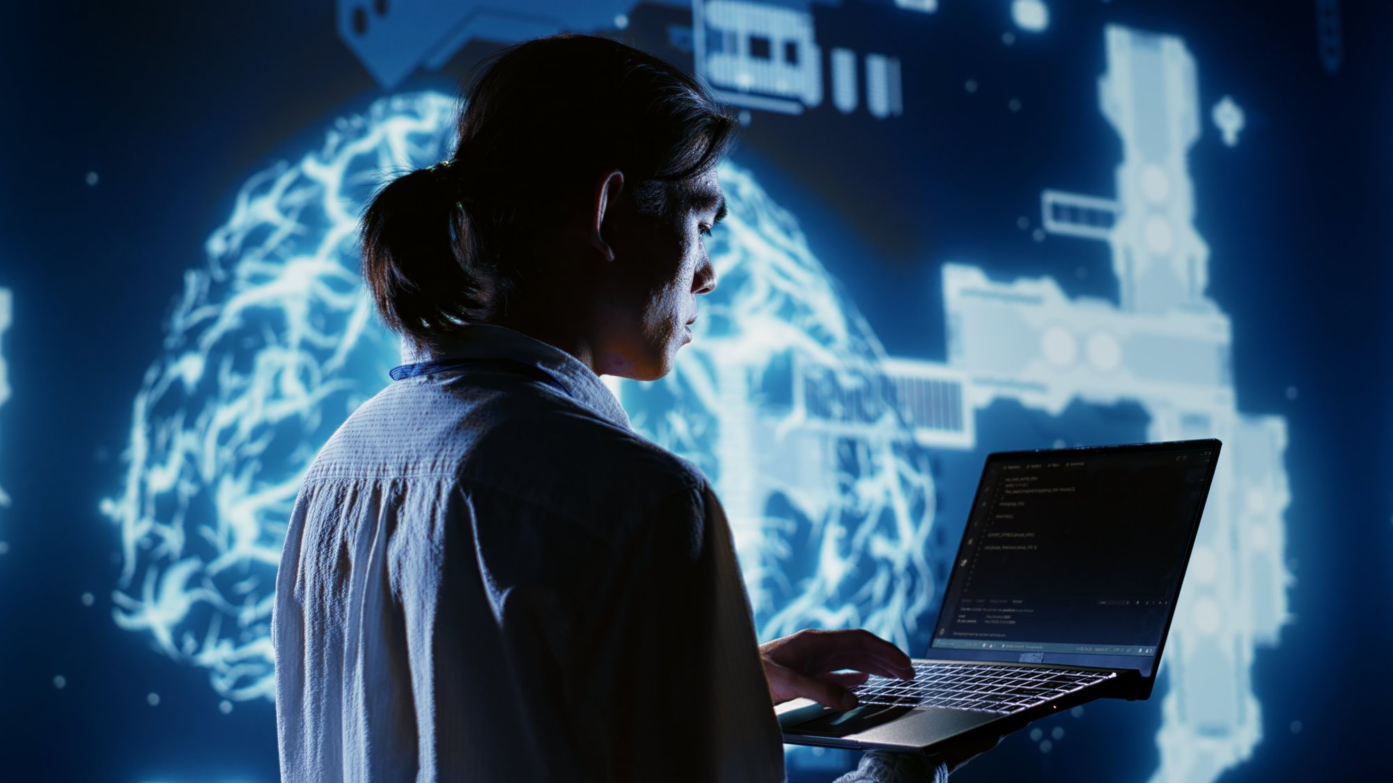 certified-admin-writing-artificial-intelligence-script-code-startup-workspace-laptop-terminal-knowledgeable-expert-doing-maintenance-work-high-tech-facility-updating-ai-systems certified-admin-writing-artificial-intelligence-script-code-startup-workspace-laptop-terminal-knowledgeable-expert-doing-maintenance-work-high-tech-facility-updating-ai-systems