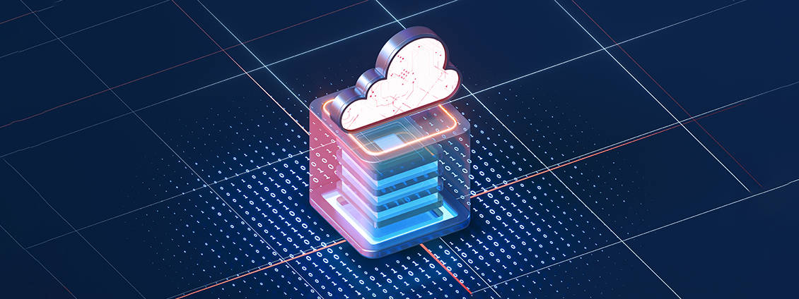 cloud-computing-and-cube-with-dark-background-3d-rendering