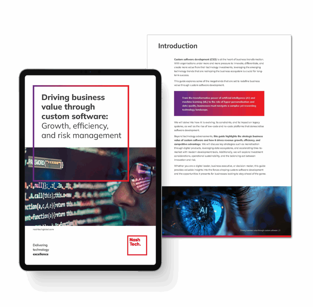 Mock up Driving business value through custom software